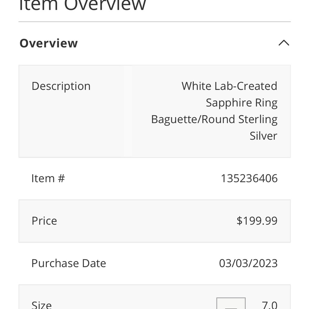 White Lab-Created Sapphire Ring Baguette/Round Sterling Silver by Kay’s Jewelers - Picture 5 of 5